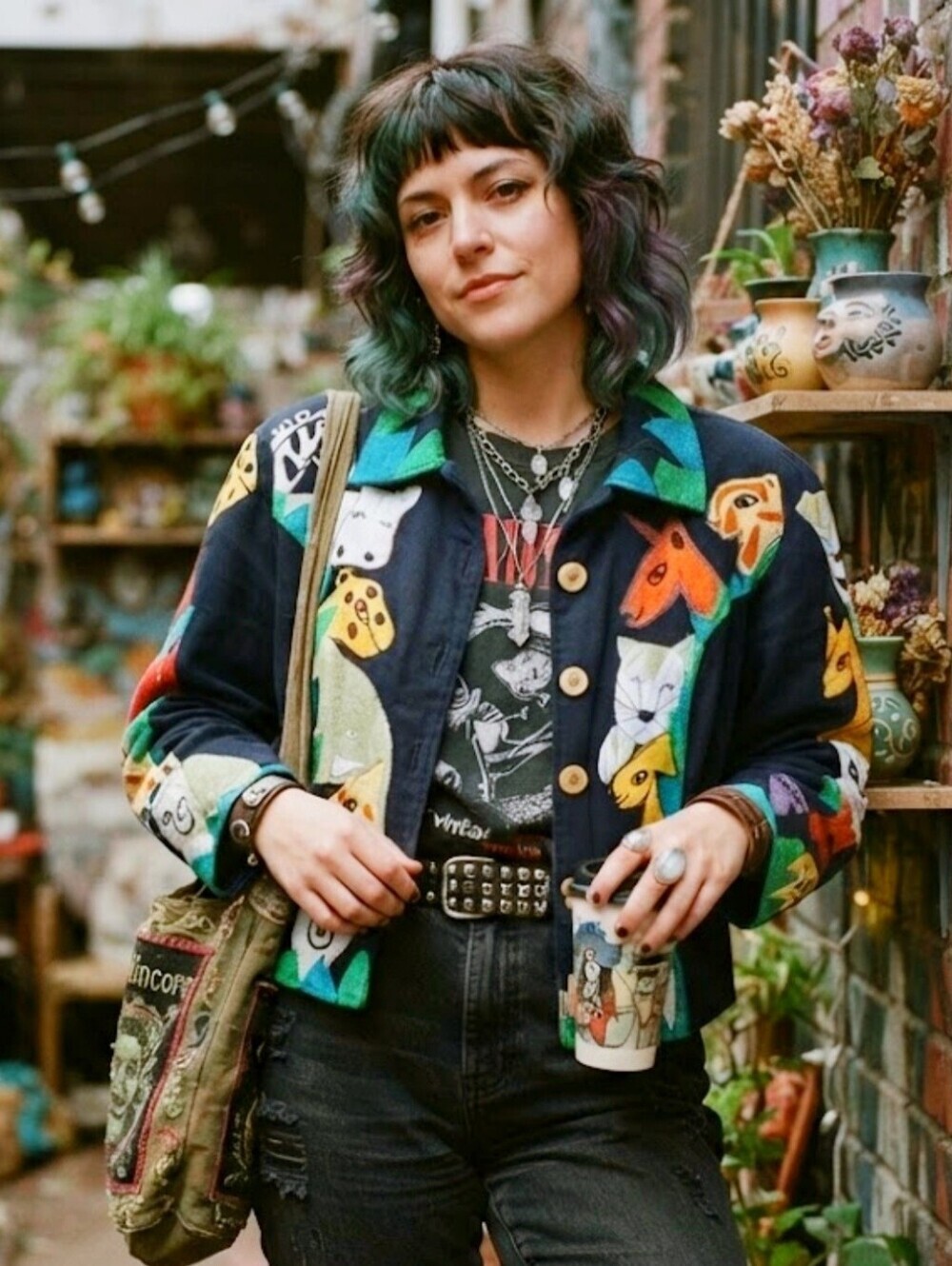 Vintage Anage Wild Animal Embroidered Jacket L